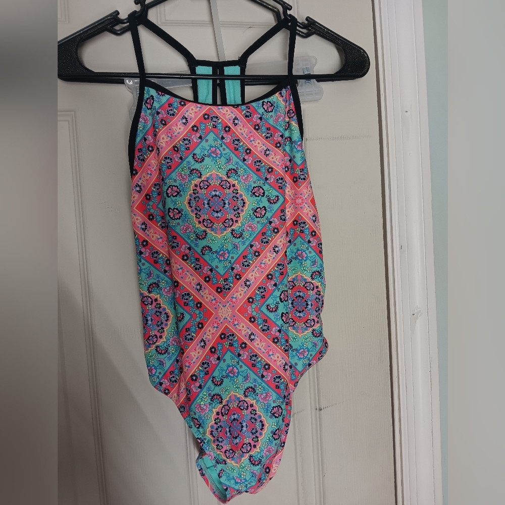 Bandana bright colored one piece bathing suite